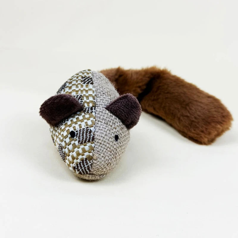 Interactive Plush Mouse Cat Toy Self Playing Teaser for Kittens