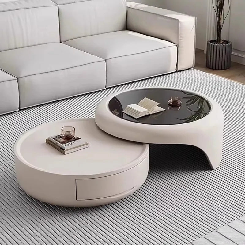 Modern Minimalist 2-in-1 Round Coffee Table
