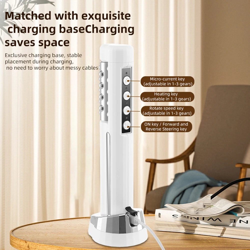 EMS Heated Facial Roller 360° Rotating Face Firming Massager