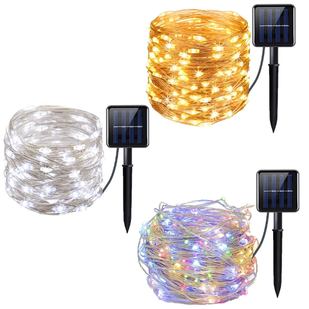 Solar LED Fairy String Lights Outdoor Waterproof Garden Patio Decor