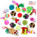 Interactive Cat Toy Set Teaser Wand and Plush Mouse for Kittens