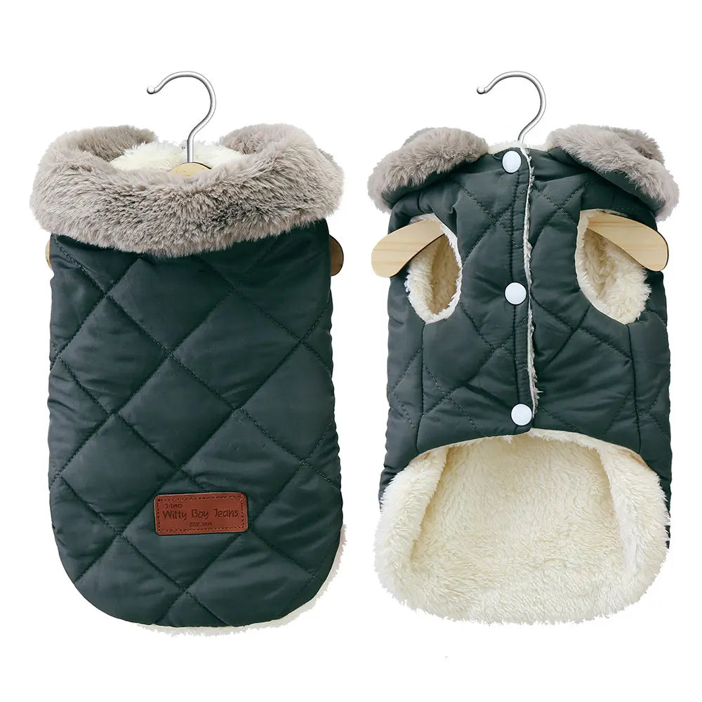 Warm Chihuahua Dog Winter Coat Fur Collar Jacket for Small Dogs and Cats