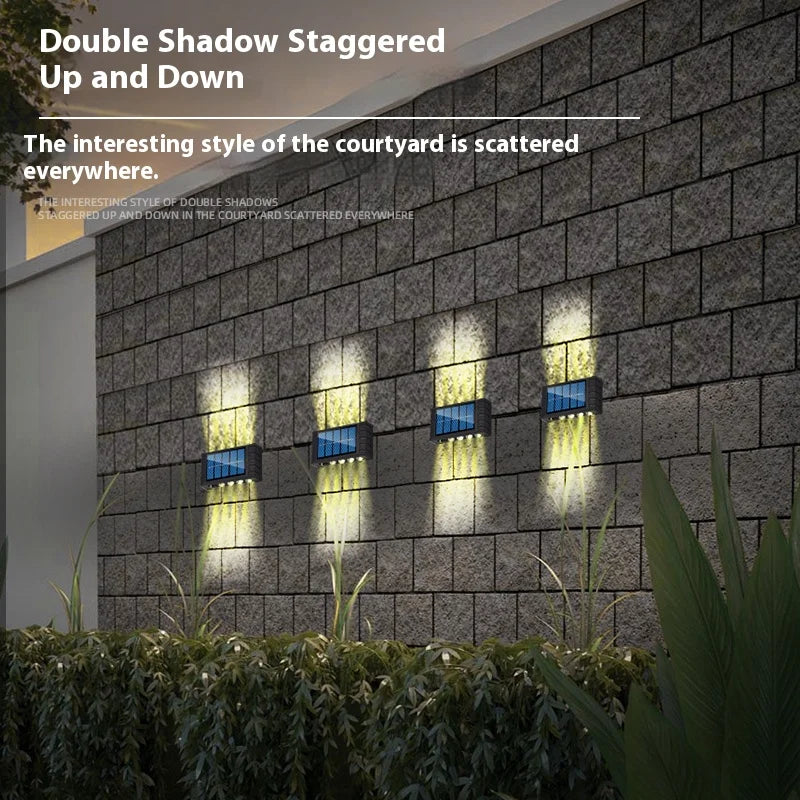 Solar LED Wall Lamp Outdoor Waterproof Garden Up Down Light