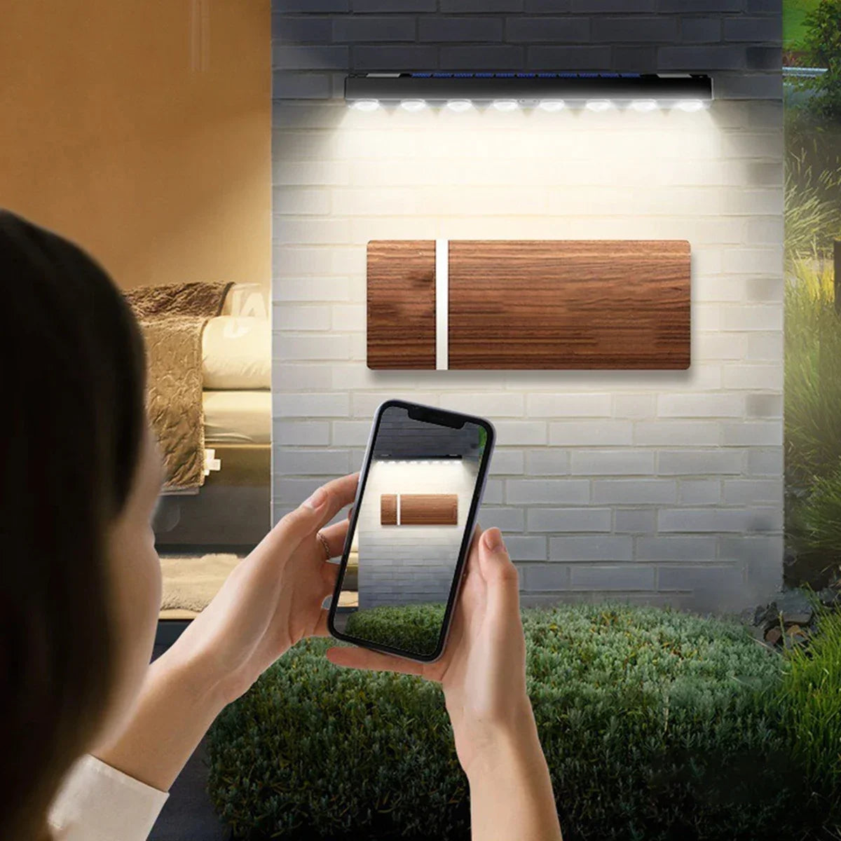 Solar LED Wall Light Outdoor Waterproof Garden Fence Lamp