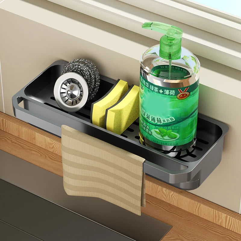 Kitchen Sink Organizer Drain Rack Sponge Soap Holder