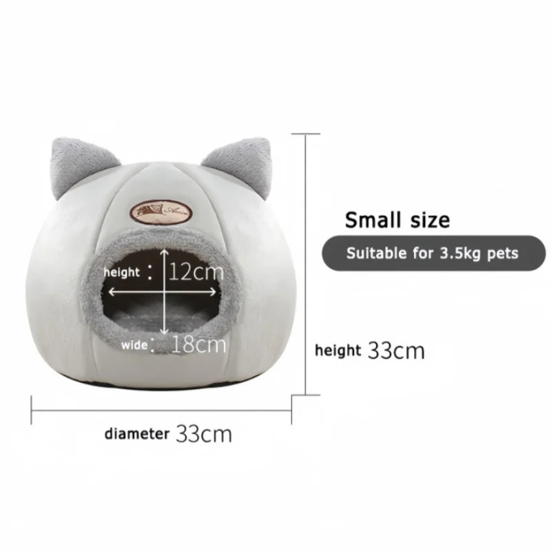 Cozy Semi Enclosed Cat Bed Tent Deep Sleep Nest for Pets
