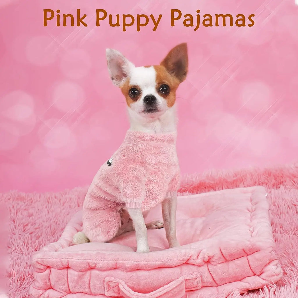 Thermal Velvet Dog Pajamas Winter Jumpsuit for Small Dogs and Cats
