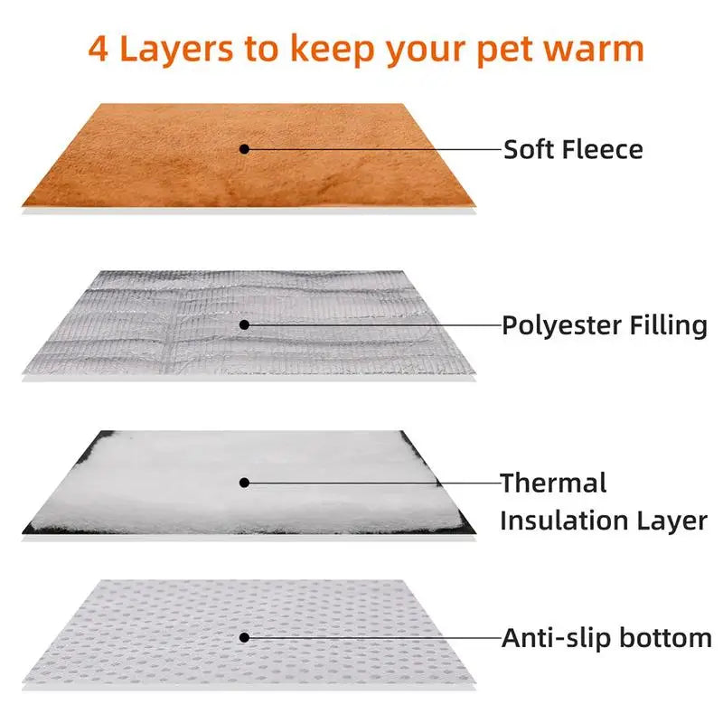 Self Heating Pet Bed Warm Insulated Dog Cat Mat for Winter