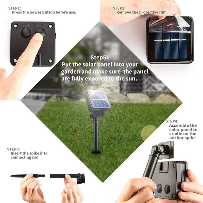 Solar LED Fairy String Lights Outdoor Waterproof Garden Patio Decor