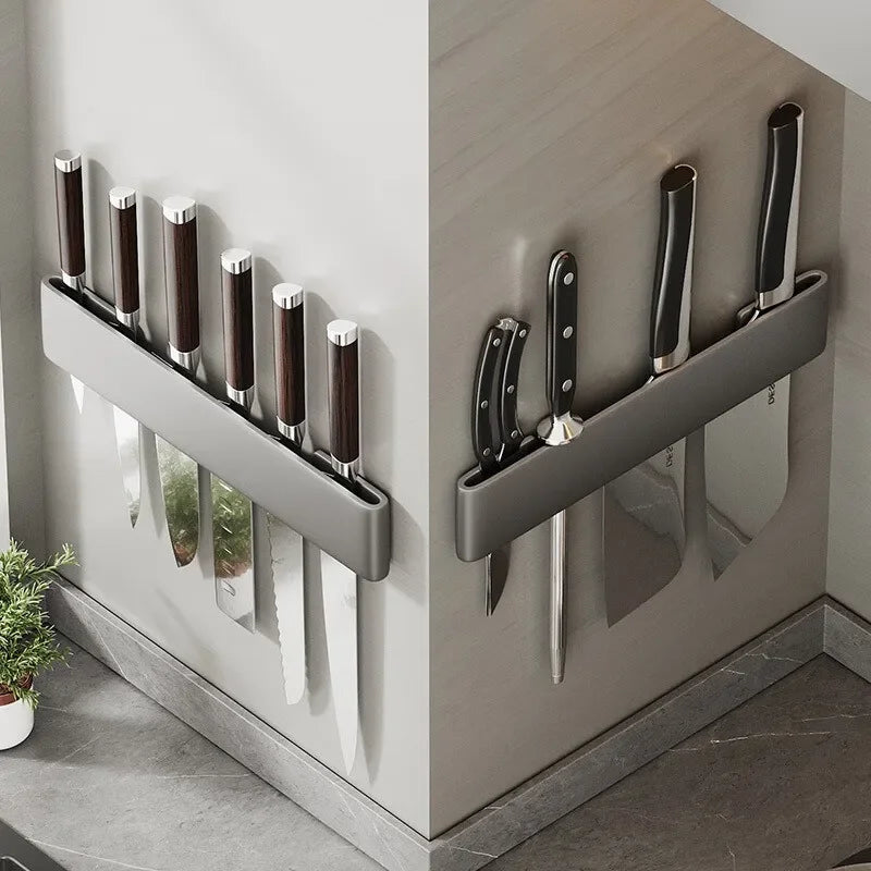 Wall Mounted Kitchen Knife Organizer Multifunctional Storage Rack