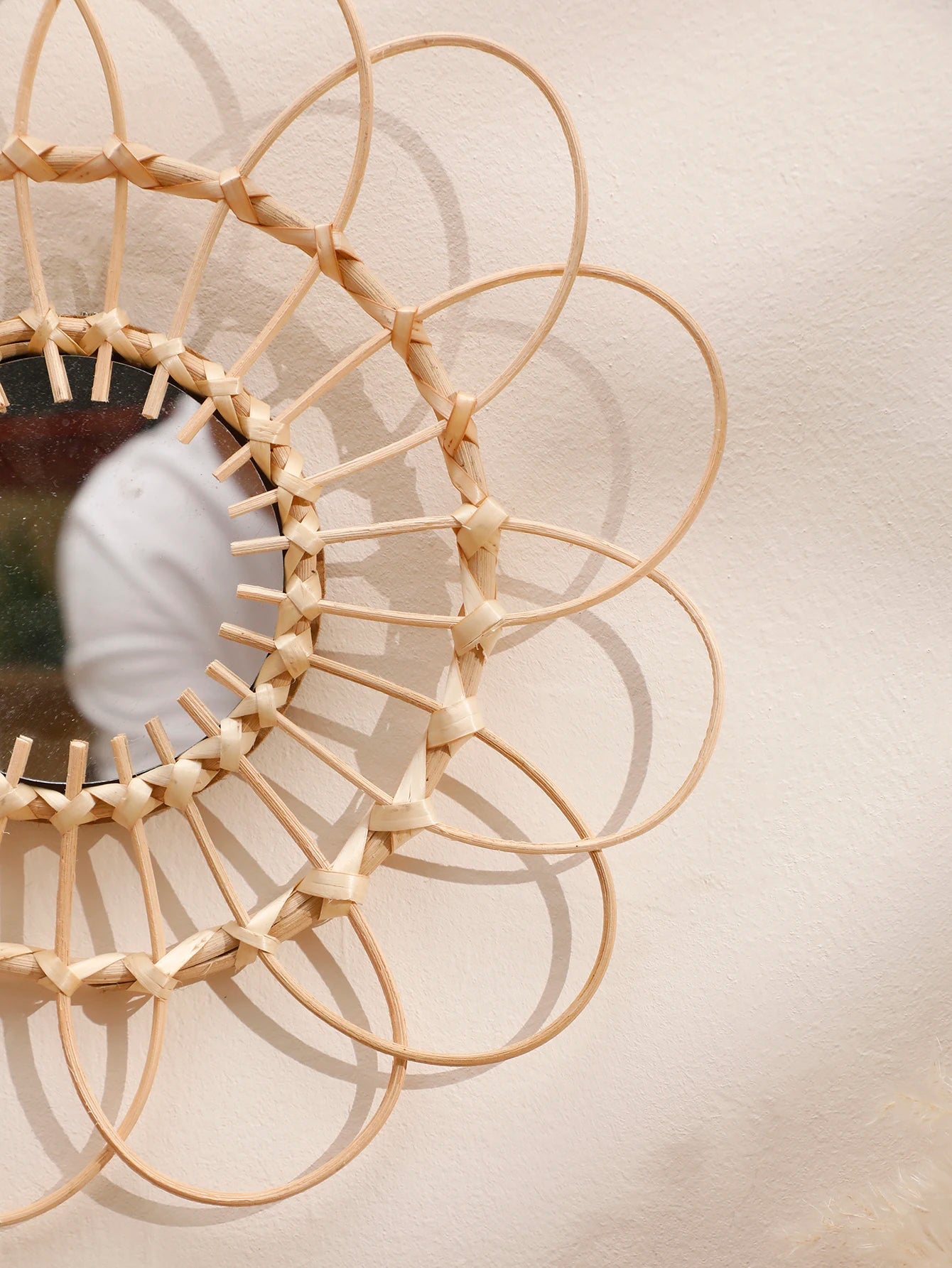 Sunflower Handwoven Rattan Decorative Wall Mirror