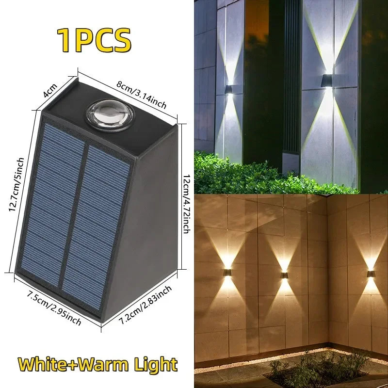Solar LED Wall Light Waterproof Outdoor Garden Balcony Lamp