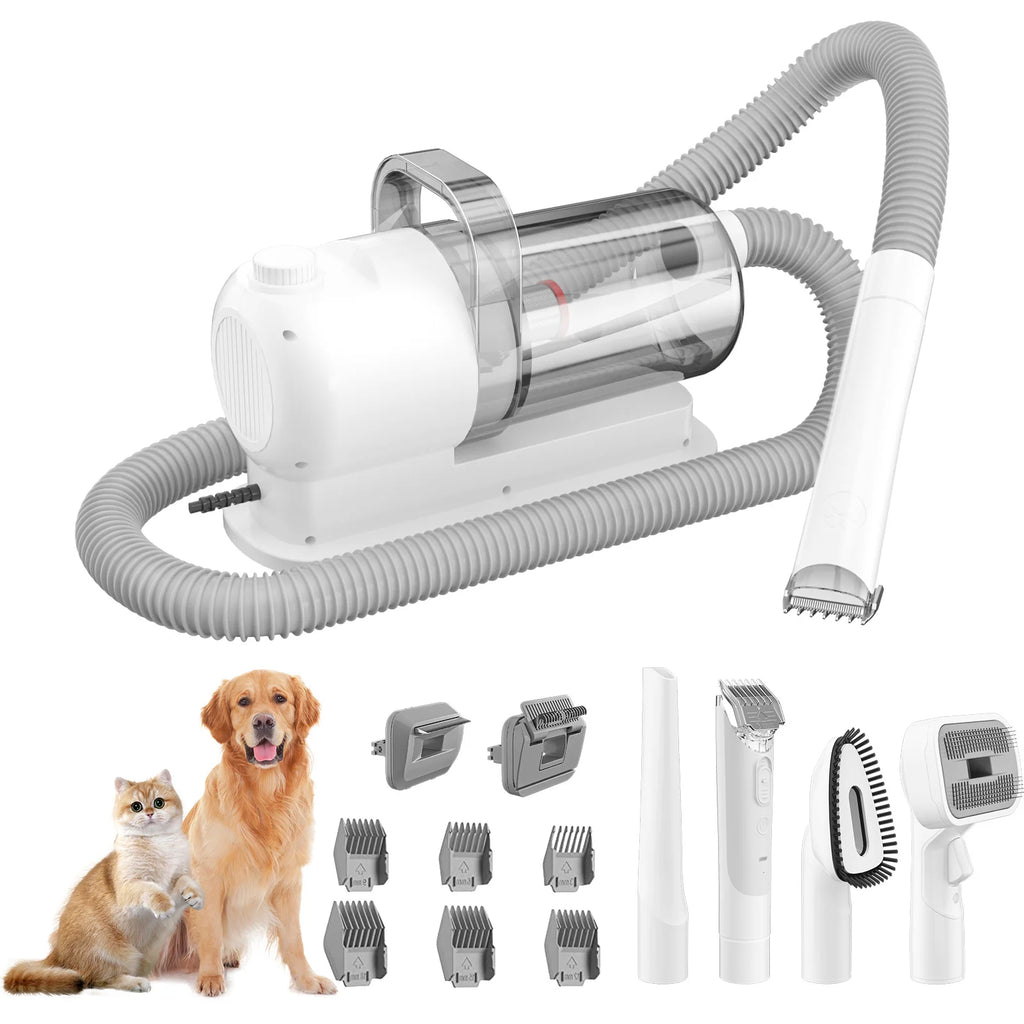 Pet Grooming Vacuum Kit Dog Cat Hair Clipper and Brush