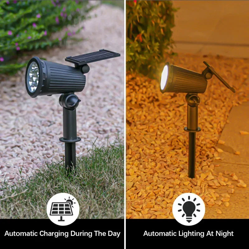 9 LED Solar Spotlight Outdoor Waterproof Adjustable Garden Light