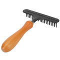 Pet Grooming Rake Brush Wooden Handle Deshedding Comb for Dogs and Cats