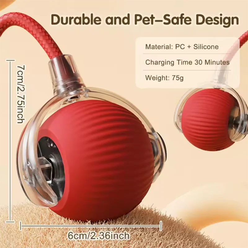Automatic Teasing Cat Ball Interactive Self Play Cat Toy