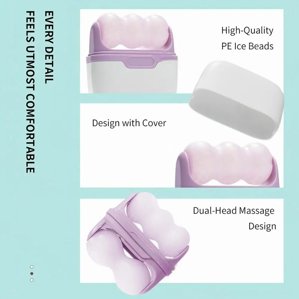 Double Head Facial Ice Roller Resin Face Head Massage Tool