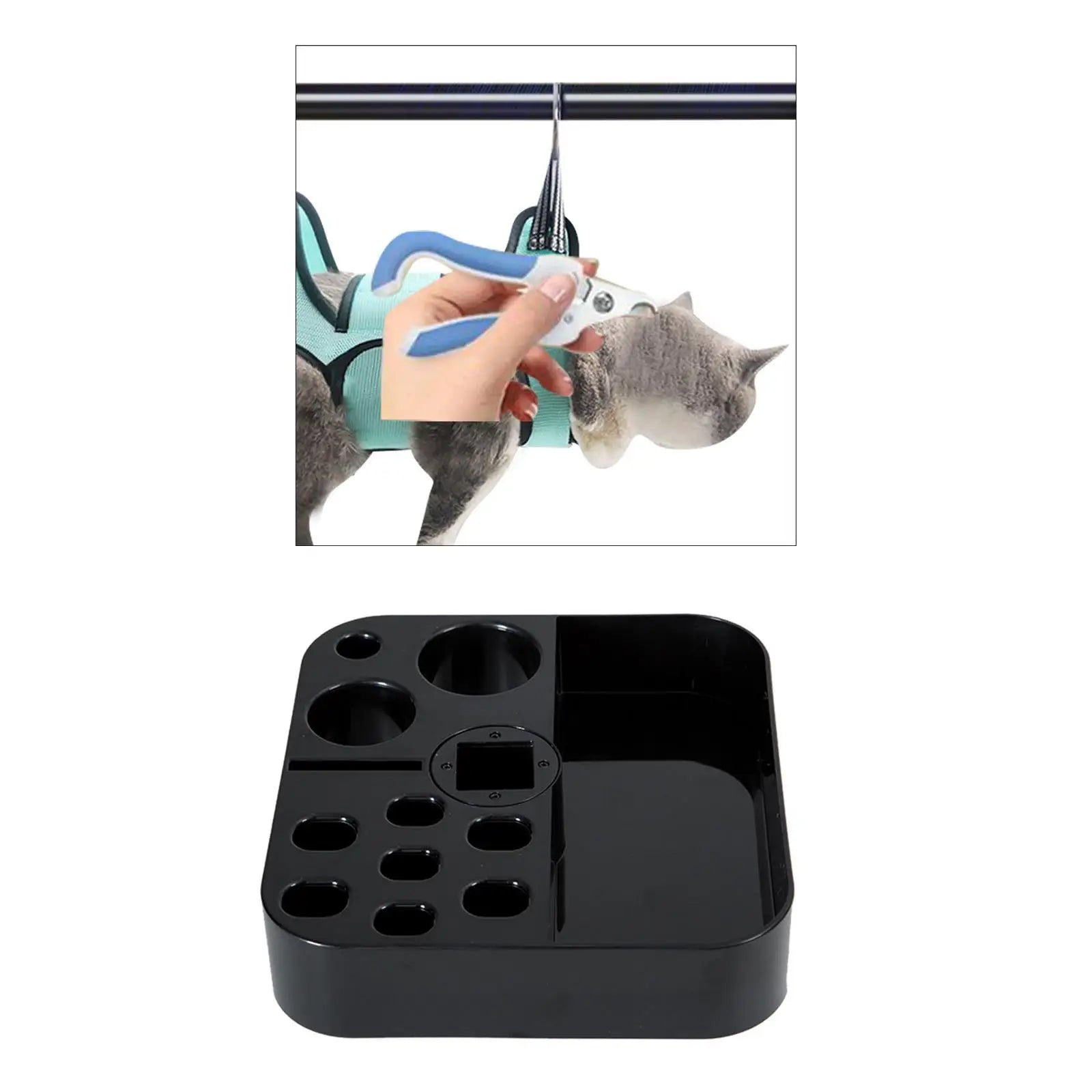 Pet Grooming Tool Storage Box Rotating Organizer for Brushes and Scissors