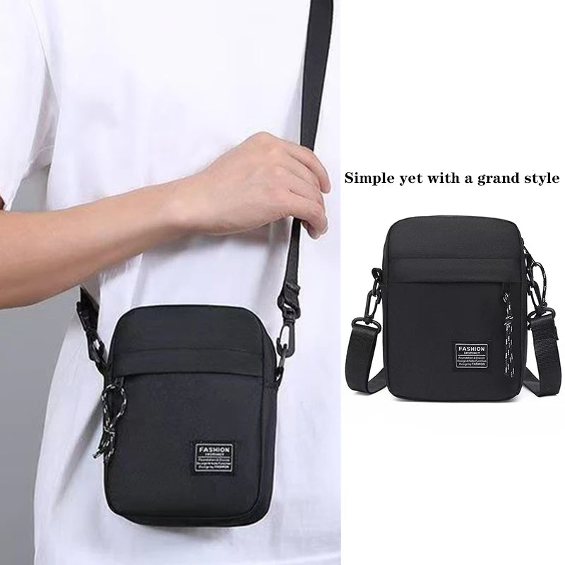 Mens Nylon Shoulder Crossbody Bag for School and Daily Use