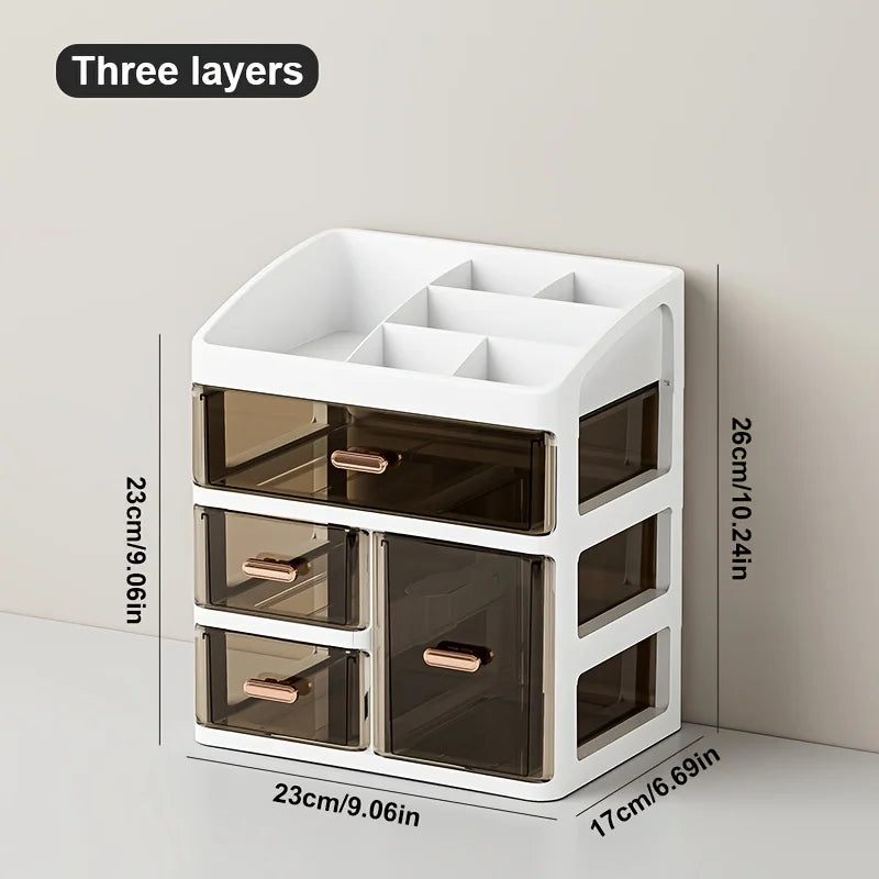 Large Capacity Dustproof Cosmetic Storage Box Drawer Organizers