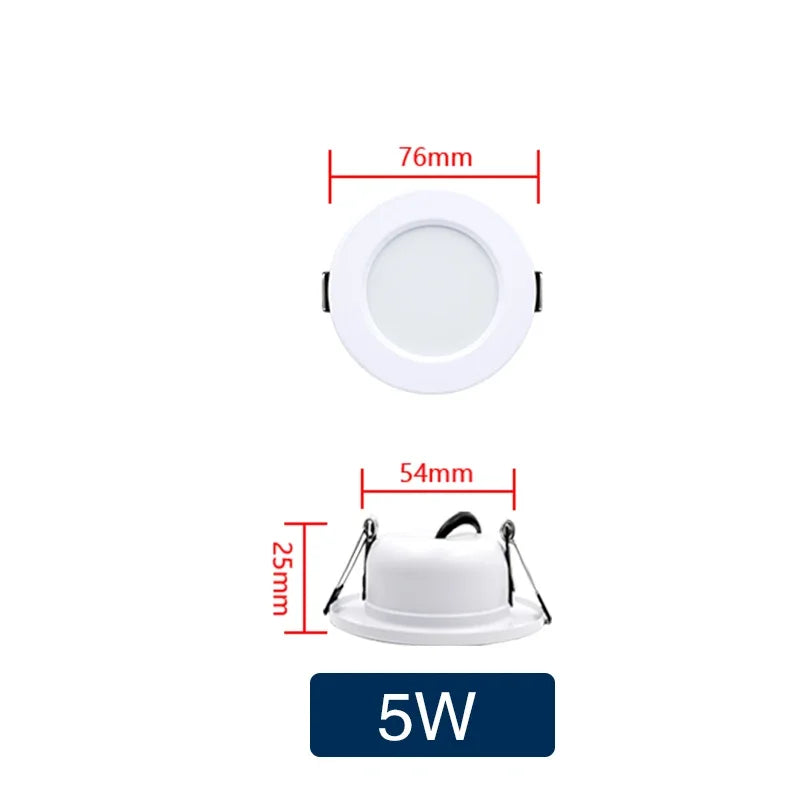 LED Recessed Ceiling Downlight 5W 9W 12W 15W 18W Round Panel Light