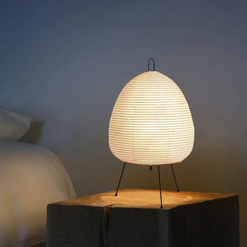 Japanese Minimalist Rice Paper LED Table Lamp