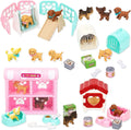 Kids Cat Pretend Play Toy Set Interactive Cat Care Center