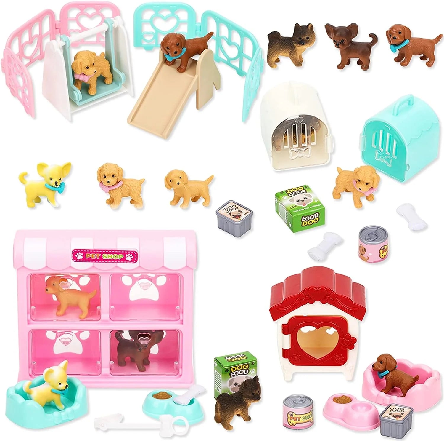 Kids Cat Pretend Play Toy Set Interactive Cat Care Center