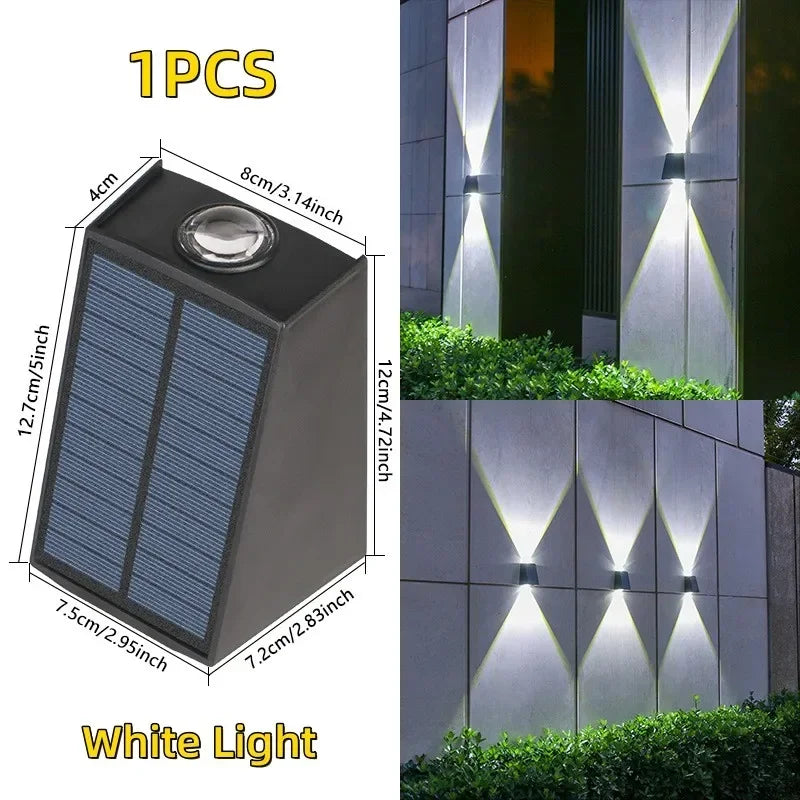 Solar LED Wall Light Waterproof Outdoor Garden Balcony Lamp