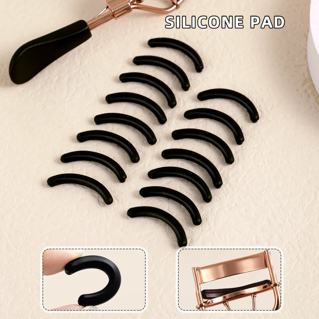 Portable Eyelash Curler with 15 Silicone Pads Lash Curling Tool