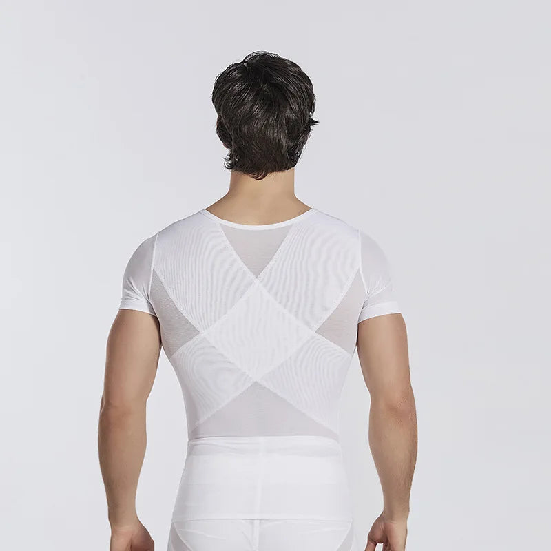 Mens Tummy Control Shapewear T Shirt Waist Trainer Body Shaper