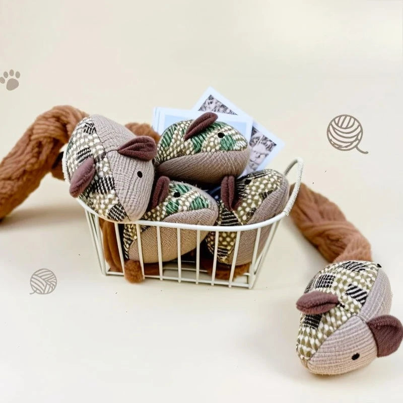 Interactive Plush Mouse Cat Toy Self Playing Teaser for Kittens