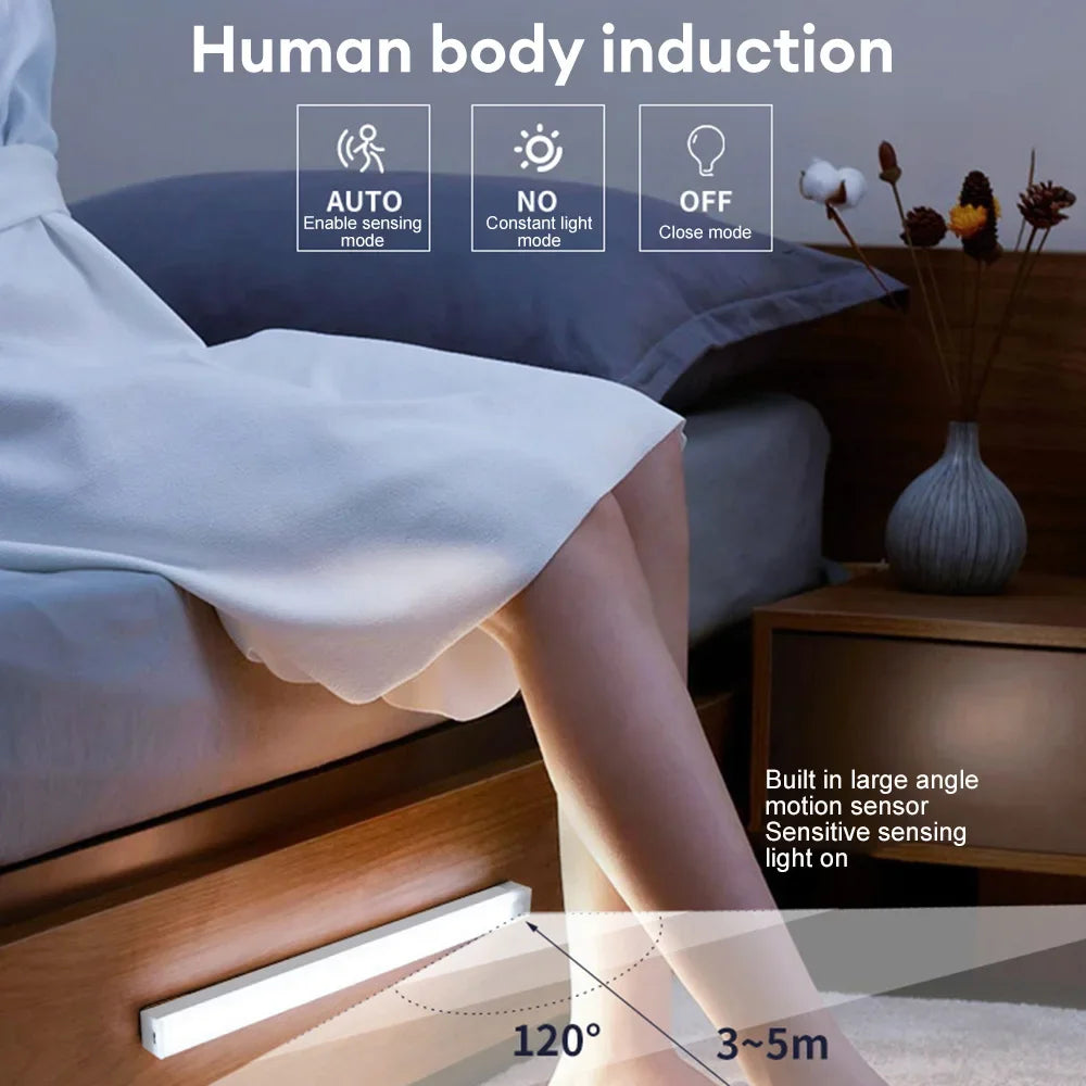 Wireless LED Motion Sensor Light Type C Rechargeable Cabinet Lamp