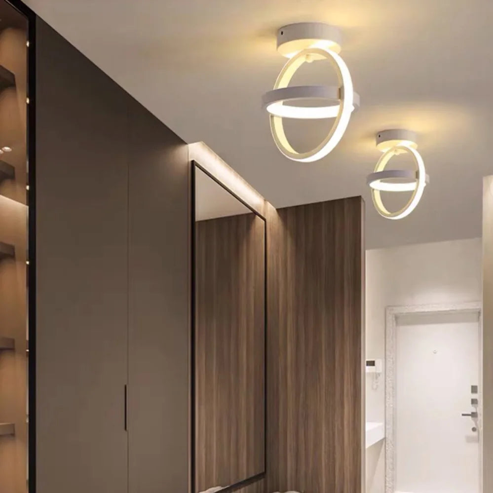 Modern LED 2 Ring Ceiling Light Creative Indoor Lighting Fixture