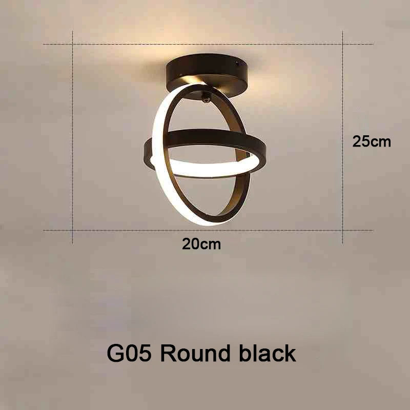 Modern LED 2 Ring Ceiling Light Creative Indoor Lighting Fixture