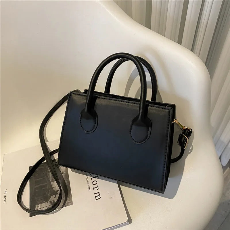 Wide-Strap Crossbody Satchel – Chic Small Square Shoulder Bag