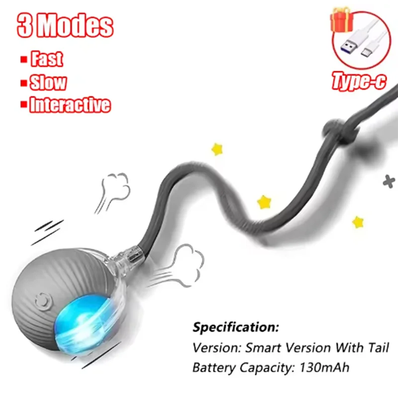 Automatic Teasing Cat Ball Interactive Self Play Cat Toy