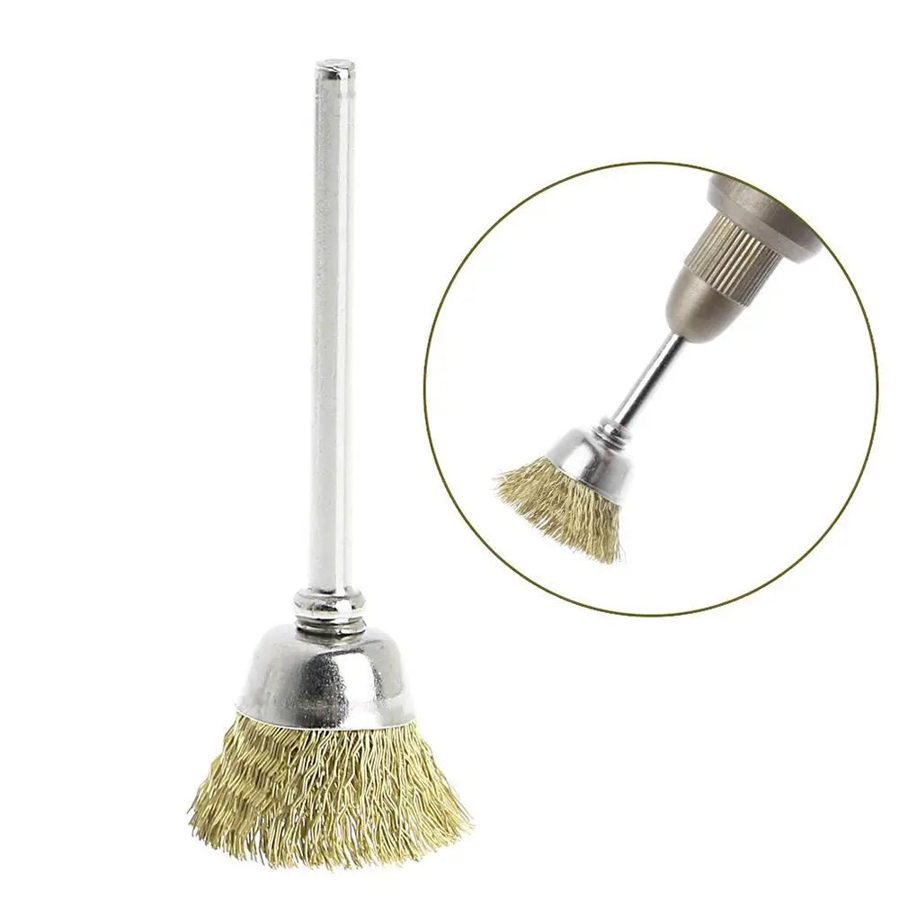 9pcs Brass Wire Brush Set Rotary Tool Polishing Cleaning Kit