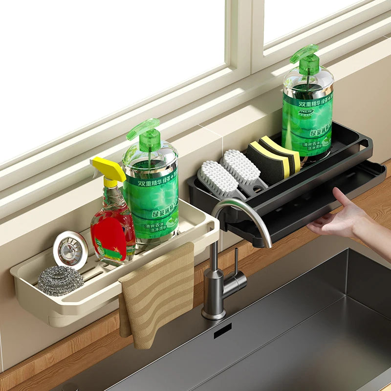 Kitchen Sink Organizer Drain Rack Sponge Soap Holder
