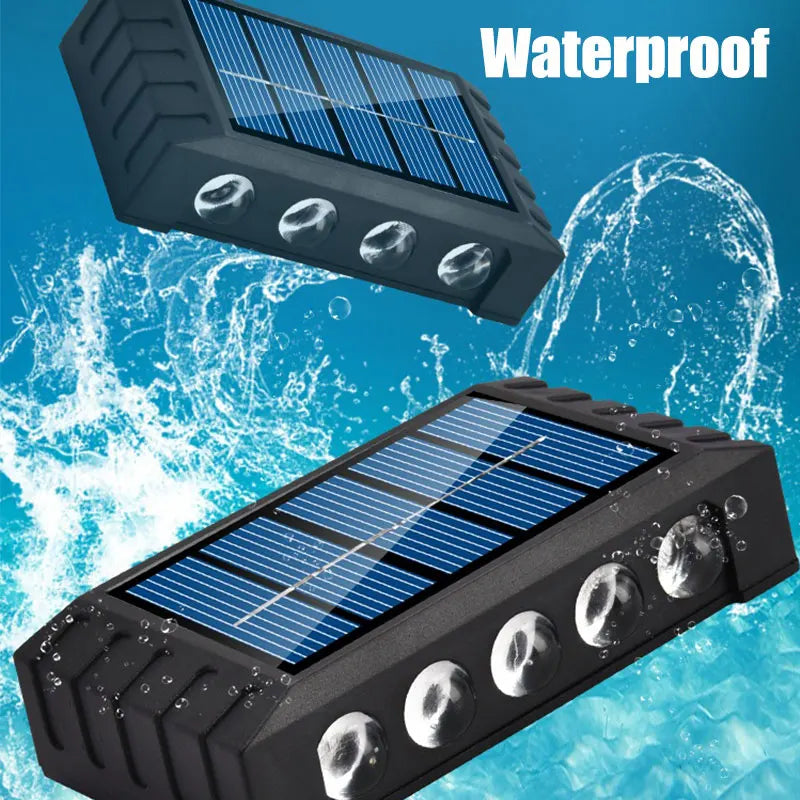 Solar LED Wall Lamp Outdoor Waterproof Garden Up Down Light