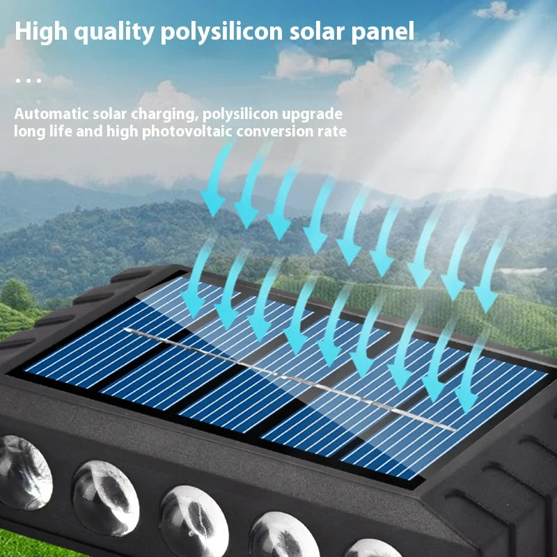 Solar LED Wall Lamp Outdoor Waterproof Garden Up Down Light