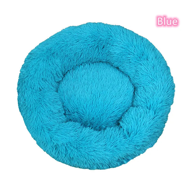 Super Soft Plush Donut Pet Bed Washable Calming Cat Dog Bed