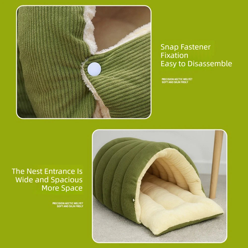 Removable Pet Cave Bed Plush Warm Tent Bed for Dogs and Cats