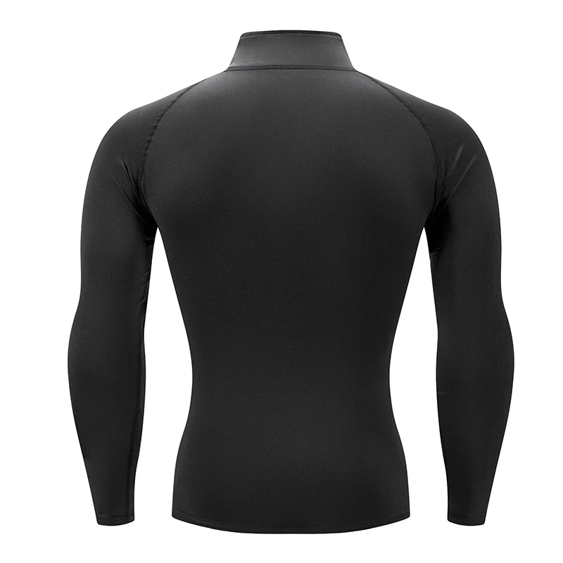 Mens Long Sleeve Compression Gym Shirt Fitness Running Top