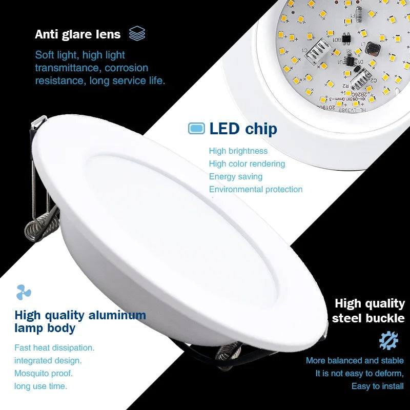 LED Recessed Ceiling Downlight 5W 9W 12W 15W 18W Round Panel Light
