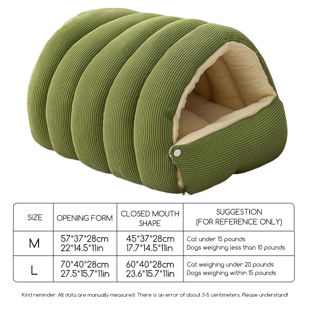Removable Pet Cave Bed Plush Warm Tent Bed for Dogs and Cats