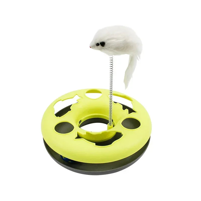 Interactive Cat Roller Track Toy with Catnip Ball and Teaser Mouse