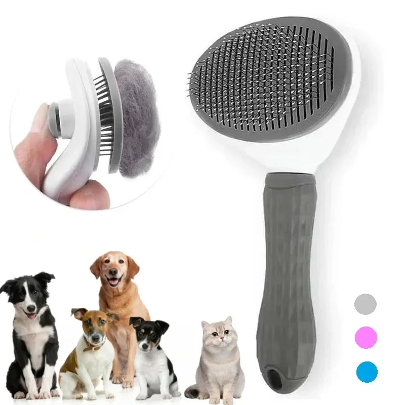 Self Cleaning Pet Grooming Brush Dog Cat Hair Remover Comb