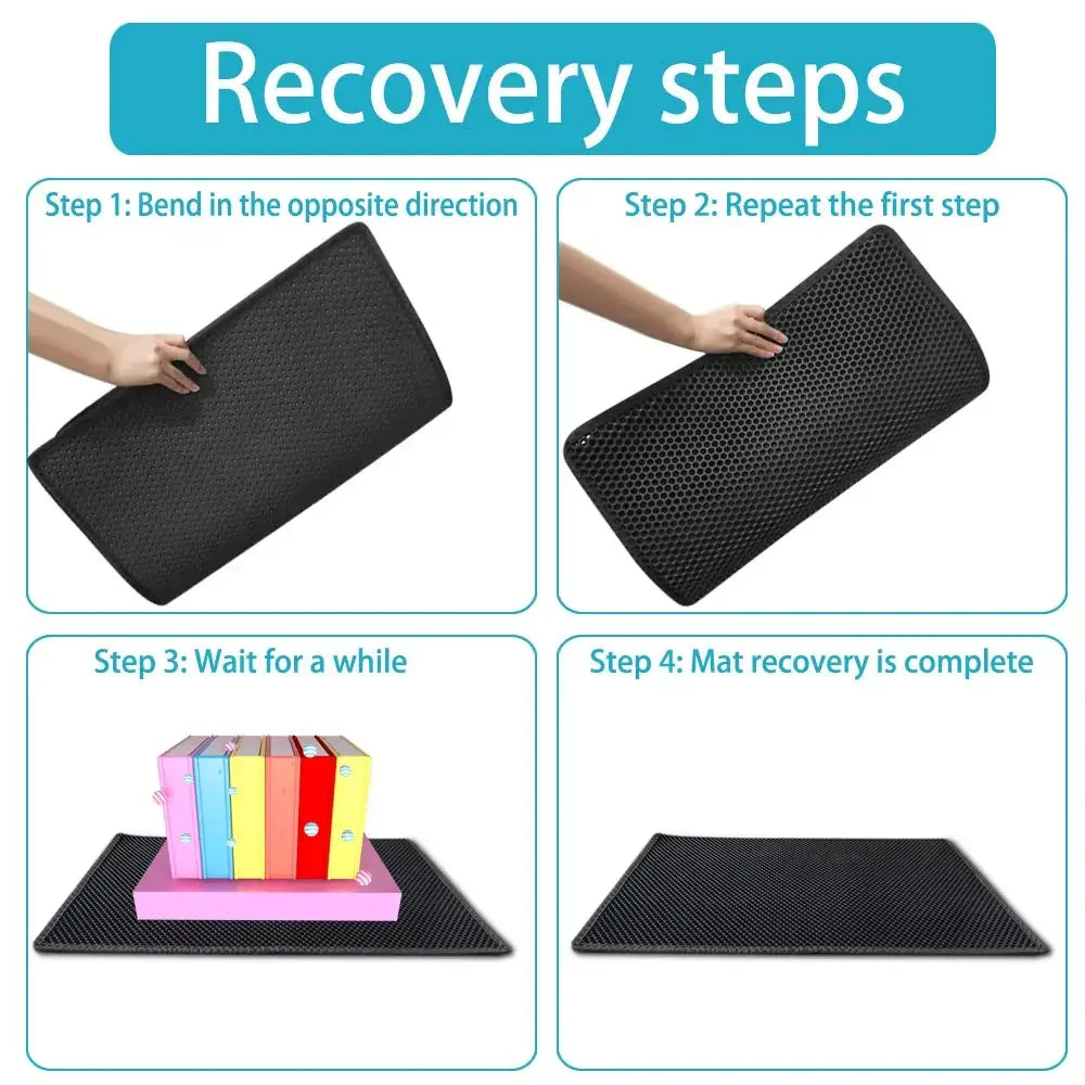 Double Layer Cat Litter Mat Waterproof Non Slip Washable Pad