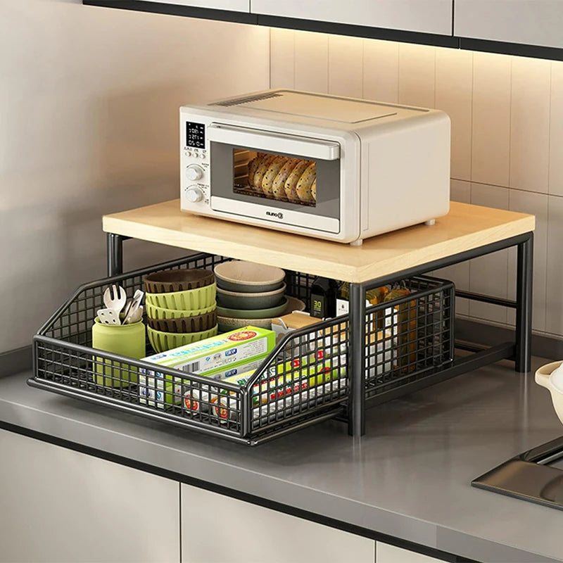 Kitchen Countertop Organizer Multi Use Shelf for Microwave and Spices